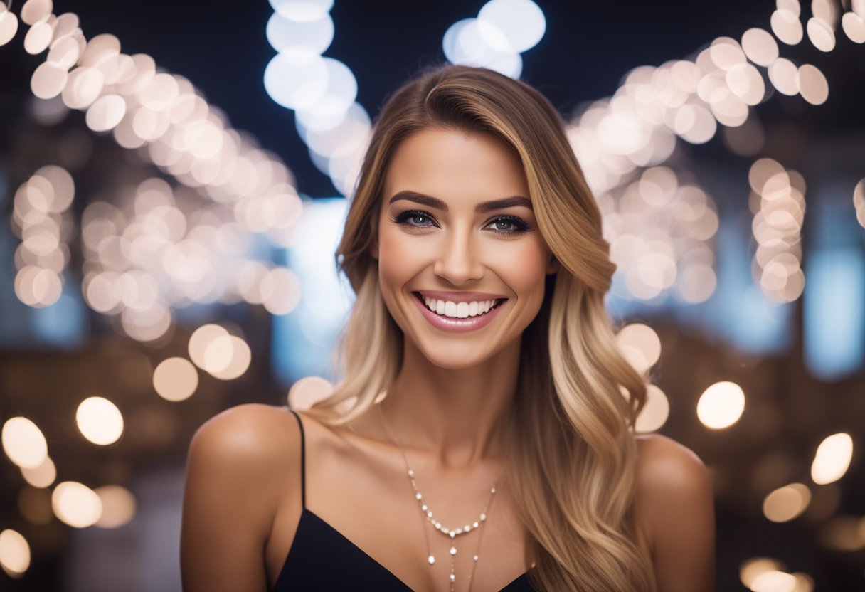attractive successful woman bright white teeth smile